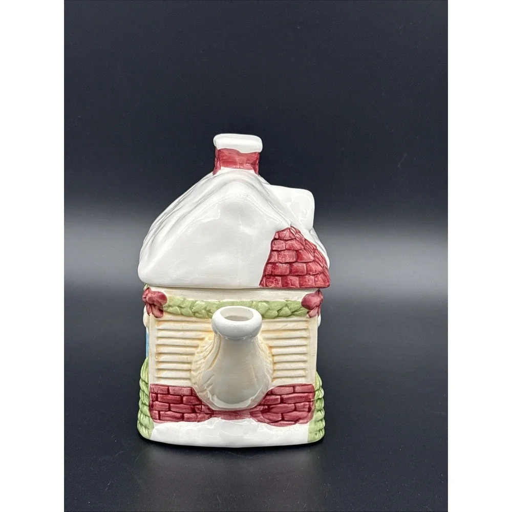 Vintage 1980s/90s Inarco Christmas Cottage / Holiday Snow Village House Teapot